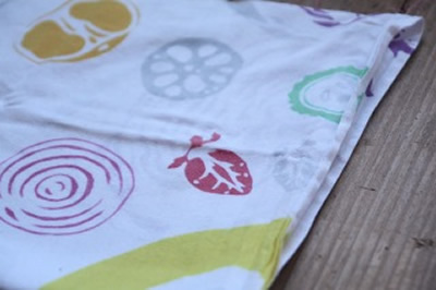 れんこんや玉ねぎの手ぬぐい