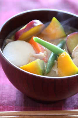 寒い日には、ホクホク甘い豚汁