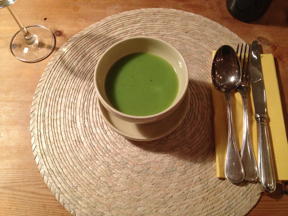 スナップエンドウのポタージュ