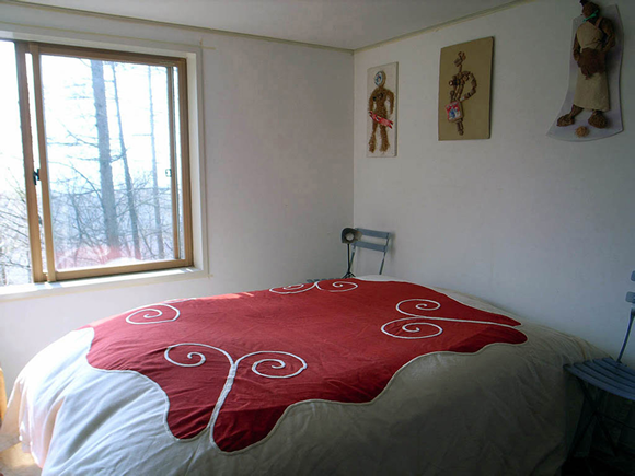 こぐれひでこさんの山の家のベッドカバー